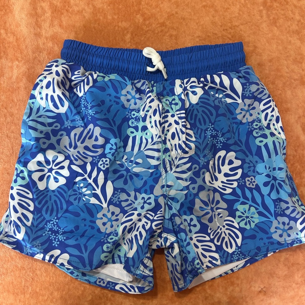 Big Elephant ⚜️ Blue Tropical Design Boys Swim Shorts
